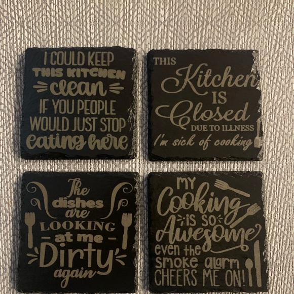 Slate coasters - Picture 2 of 11